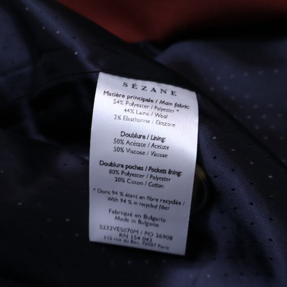 SÉZANE Christie Jacket and Martin Crop Trousers Hazelnut Pantsuit Women's 42 - Picture 15 of 15